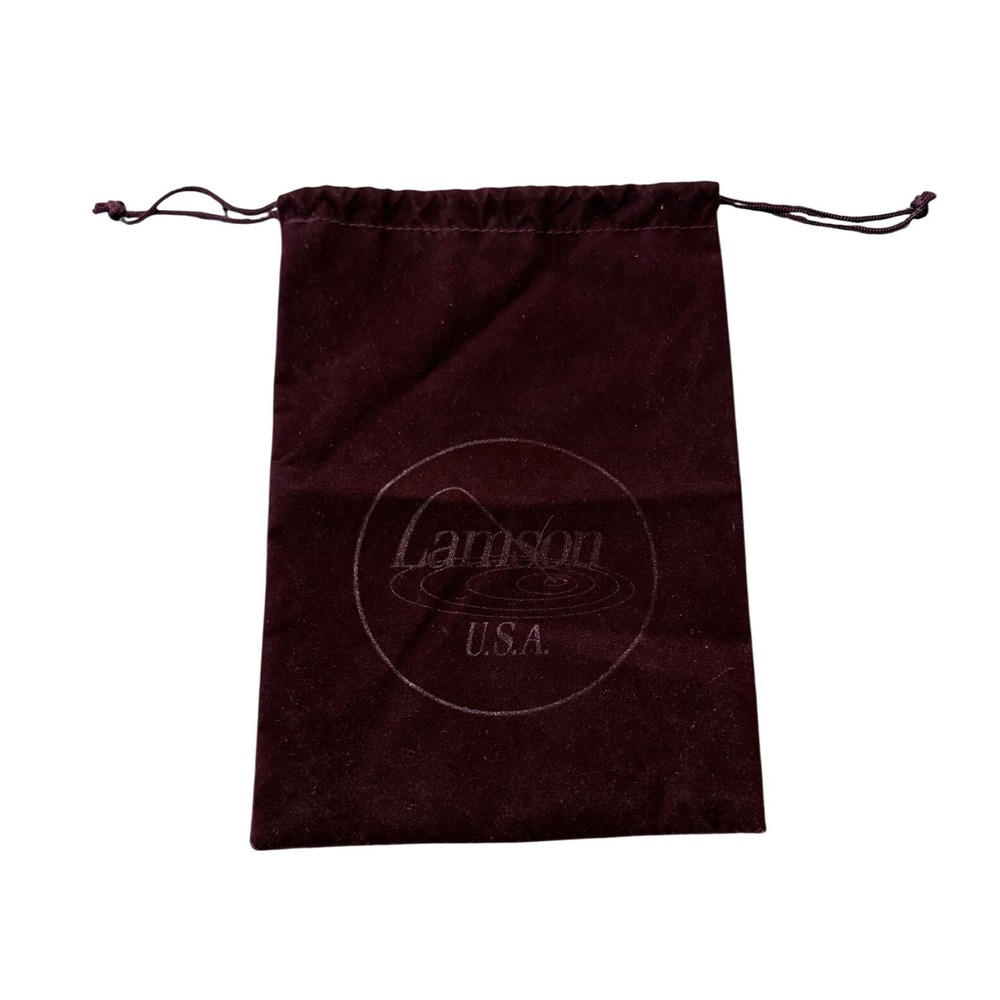 Lamson USA Burgundy Velvet Drawstring Pouch Reel Bag Small Storage 3j2‎
